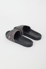 Chanel Black & Multi Chain CC Rubber Slide