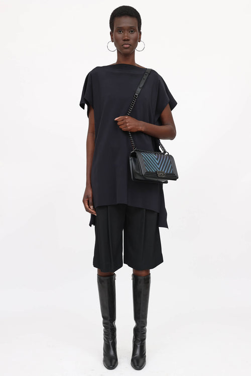 Chanel 2017 Medium Iridescent Chevron Boy Bag