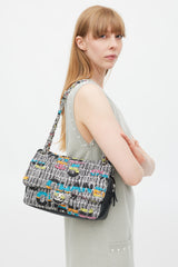 Chanel 2015/16 Black & Multicolour Leather & Tweed Easy Fantasy Flap  Bag