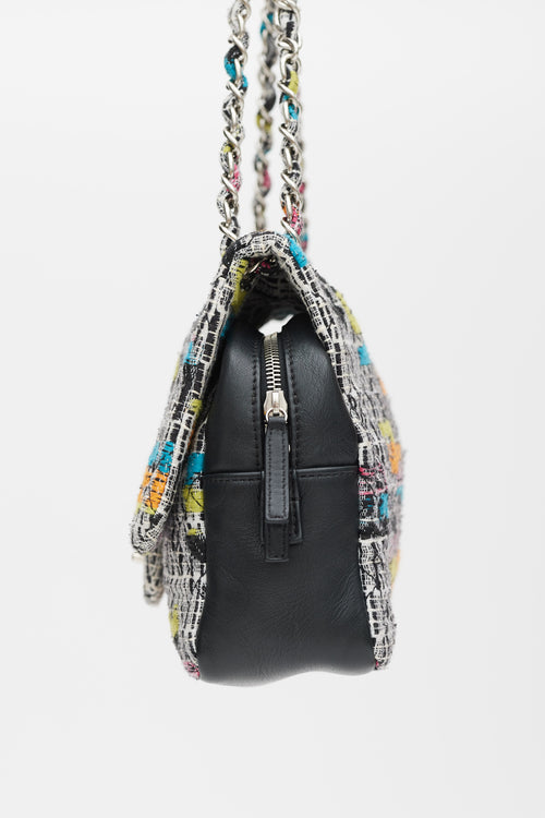 Chanel 2015/16 Black & Multicolour Leather & Tweed Easy Fantasy Flap  Bag