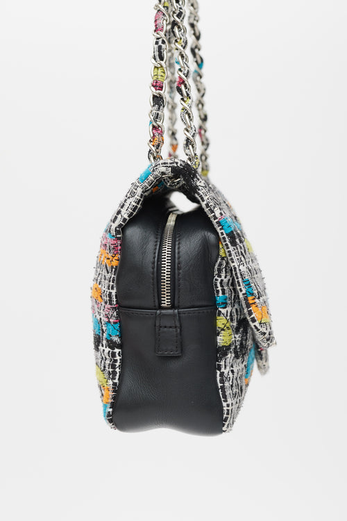 Chanel 2015/16 Black & Multicolour Leather & Tweed Easy Fantasy Flap  Bag
