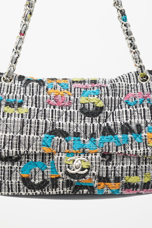 Chanel 2015/16 Black & Multicolour Leather & Tweed Easy Fantasy Flap  Bag