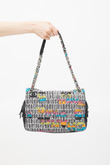 Chanel 2015/16 Black & Multicolour Leather & Tweed Easy Fantasy Flap  Bag