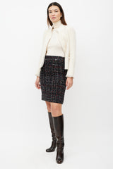 Chanel Black & Multicolour Wool Tweed Skirt