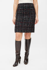 Chanel Black & Multicolour Wool Tweed Skirt