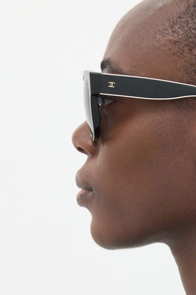 CHANEL Black Logo-Trim Eyewear Arm Replacement Temples for Chanel 5408 Glasses main image 3