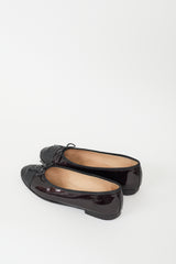 Chanel Deep Burgundy Patent CC Ballet Flat