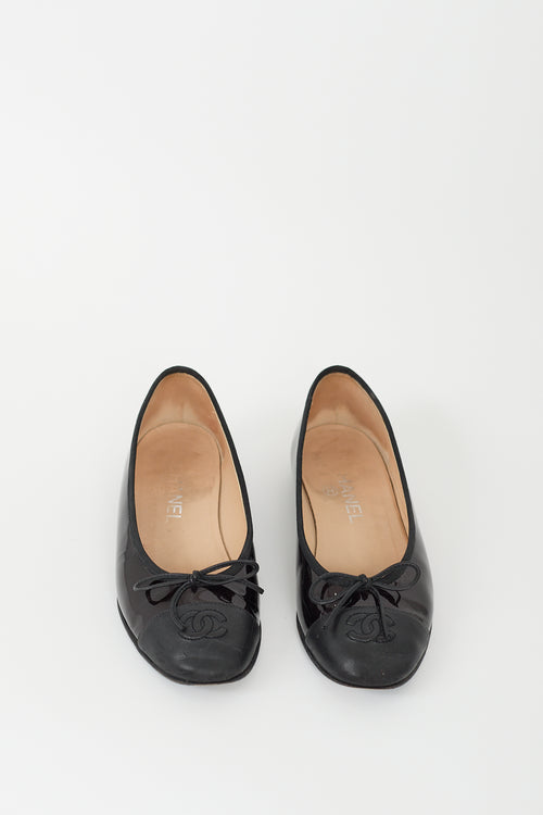 Chanel Deep Burgundy Patent CC Ballet Flat