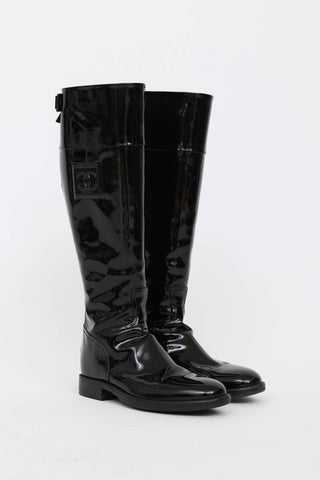 Chanel 2007 Patent Leather Riding Boot
