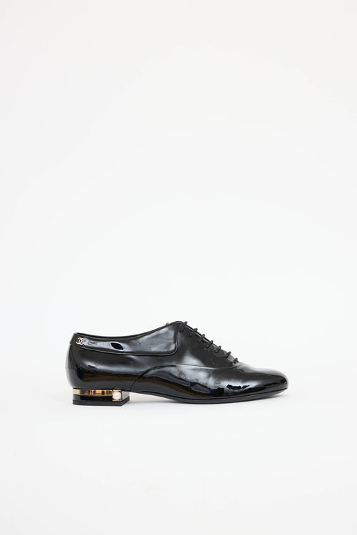 ChanelPatent CC Pearl Heel Oxford