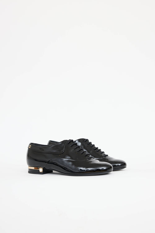 ChanelPatent CC Pearl Heel Oxford