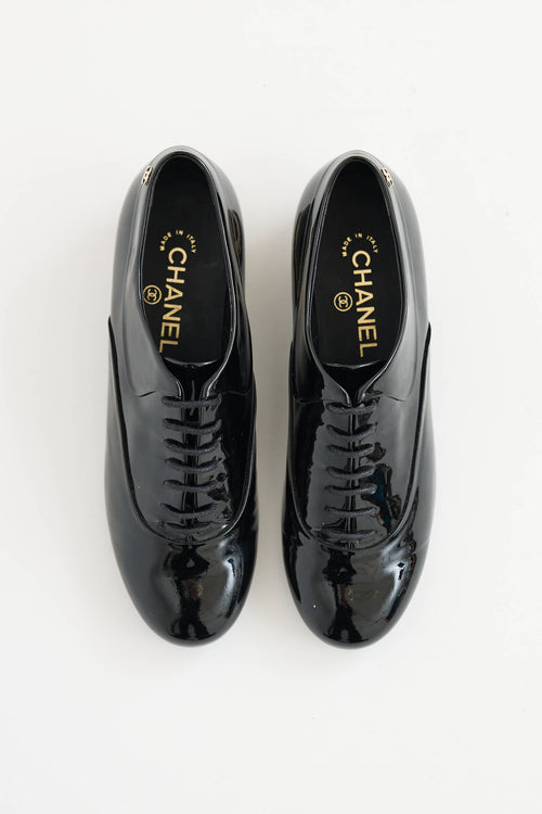 ChanelPatent CC Pearl Heel Oxford