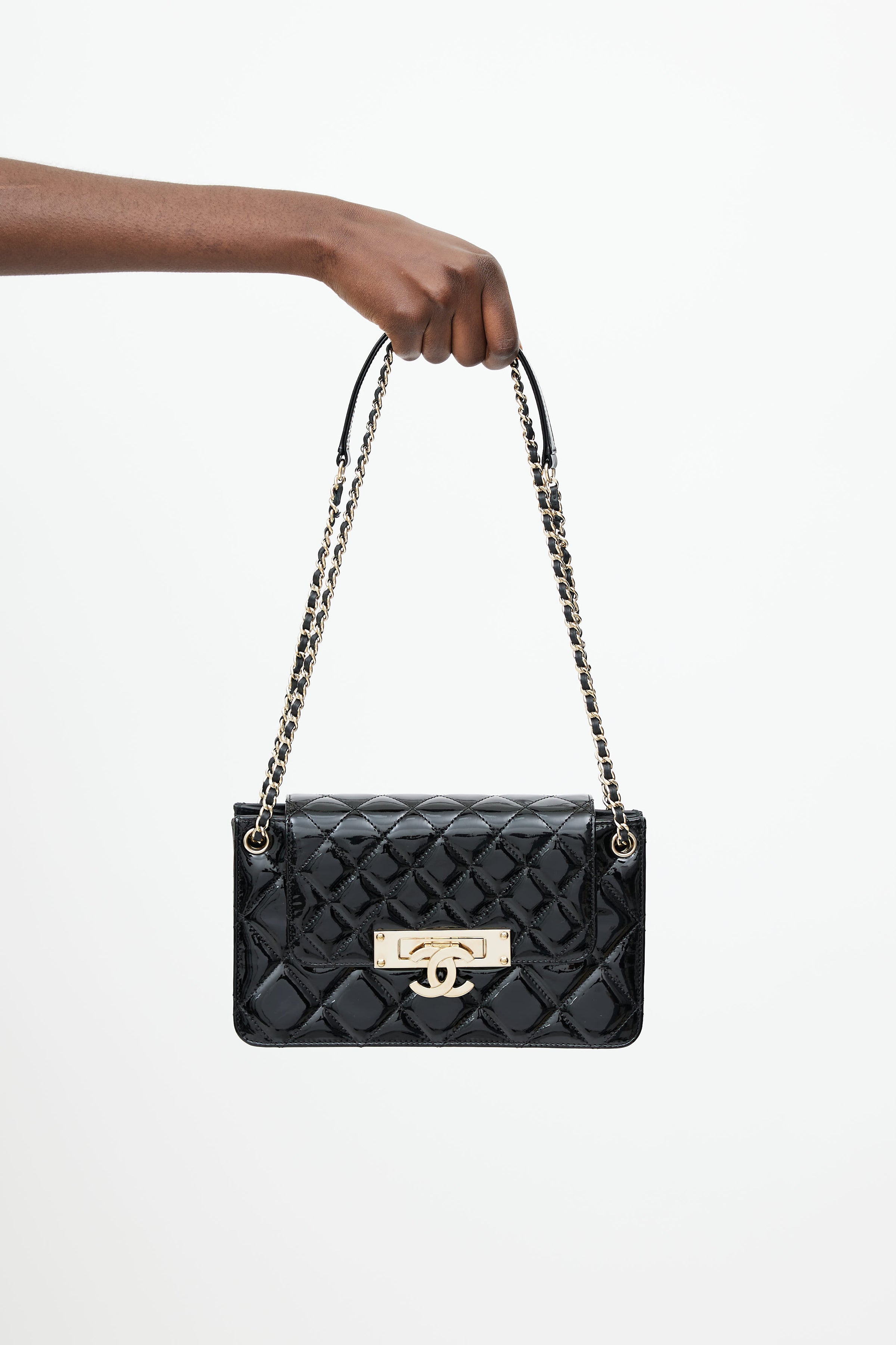 Chanel // 2014 Black Patent Golden Class Accordion Flap Bag – VSP