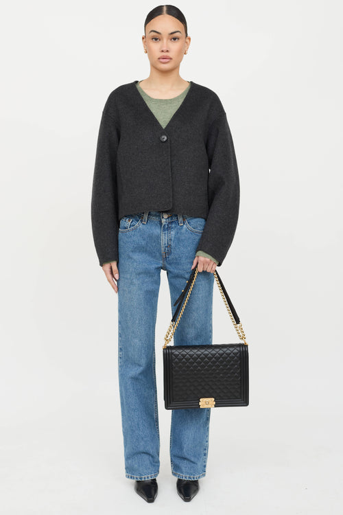 Chanel 2017 Leather Quilted Boy Bag