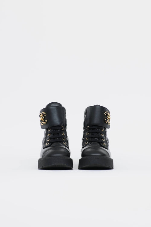 Chanel Quilted Combat Boot