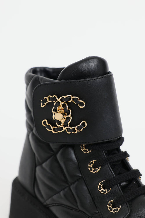 Chanel Quilted Combat Boot