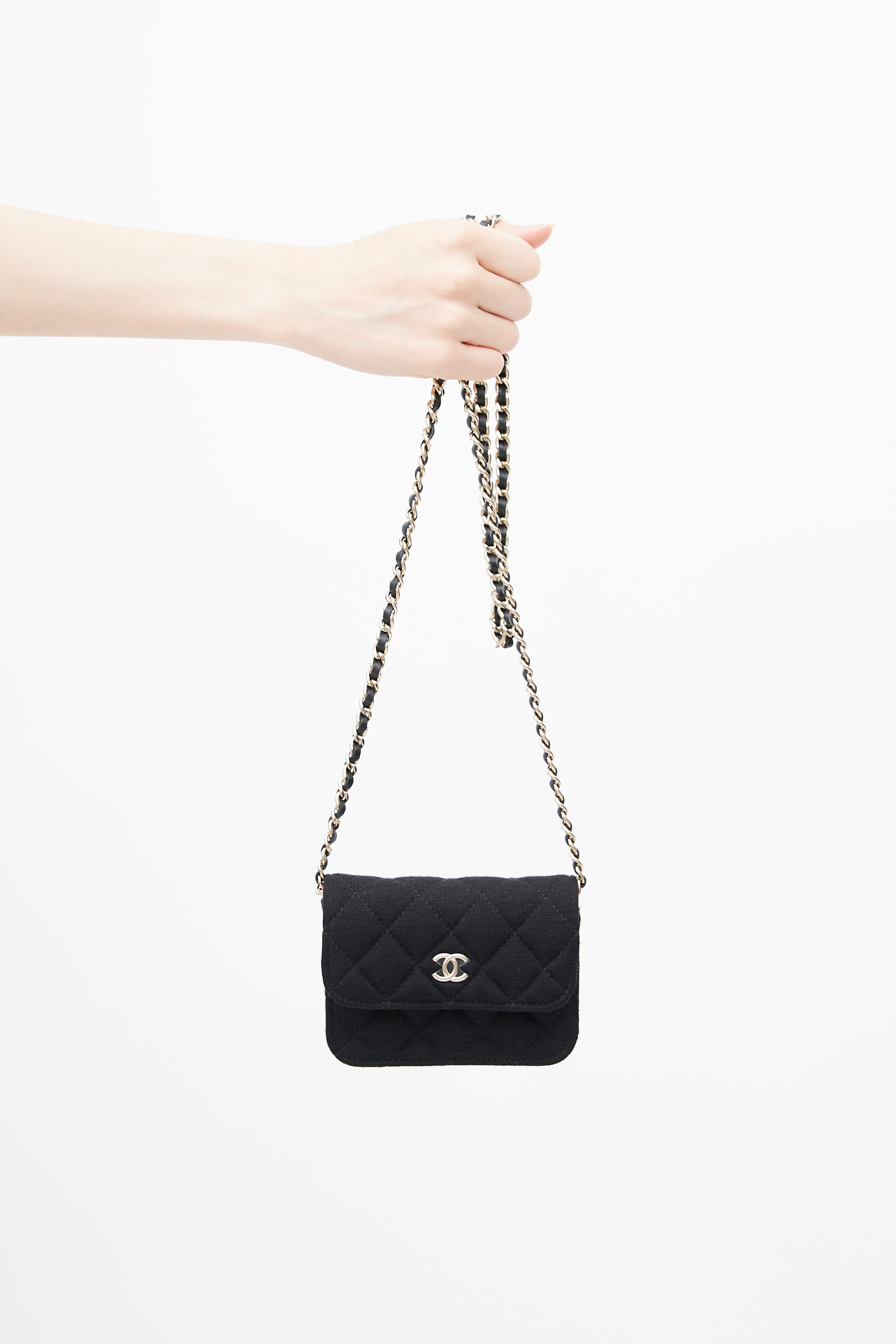 Chanel Quilted CC Crush Mini Flap Black Purse