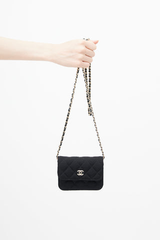 Chanel Black Quilted Canvas Mini Square Flap Bag