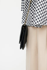 Chanel Black & Gold Quilted Caviar Wallet On Chain