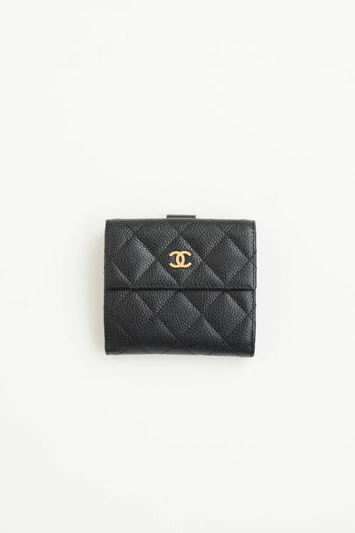 Chanel 2015 Quilted Compact Caviar Wallet