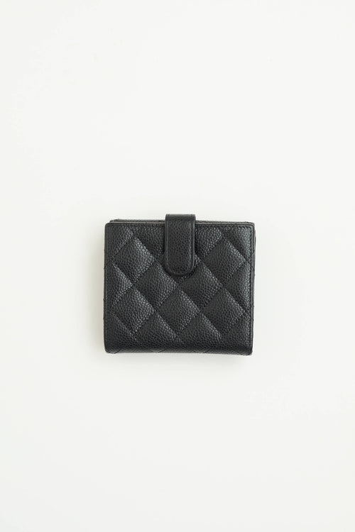 Chanel 2015 Quilted Compact Caviar Wallet
