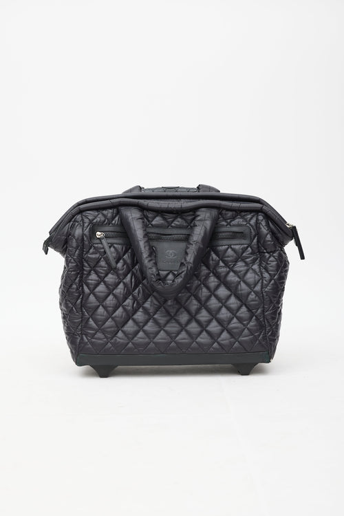 Chanel 2010s Black Nylon Coco Cocoon Carry-On Trolley Suitcase