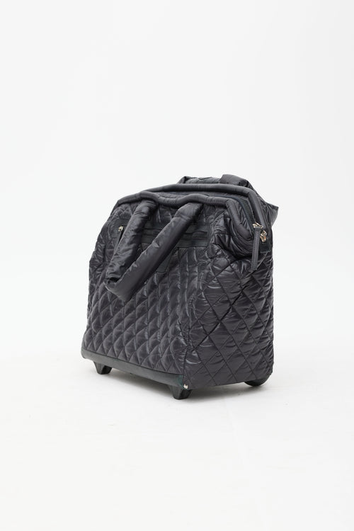 Chanel 2010s Black Nylon Coco Cocoon Carry-On Trolley Suitcase