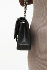 Chanel 2019 Black & Silver Classic Double Flap Shoulder Bag