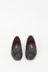 Chanel Black Quilted Leather CC Ballet Flat
