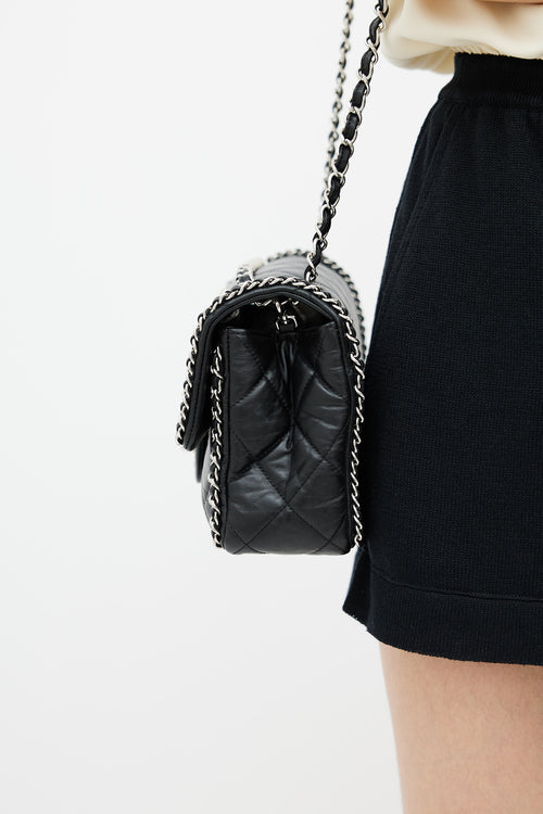 Chanel 2019 Black & Silver Medium Chain Around Crossbody Bag