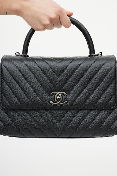 Chanel Black Quilted Leather Coco Handle Crossbody Bag