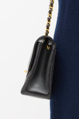 Chanel 1990s Black Leather Medium Diana Flap Bag