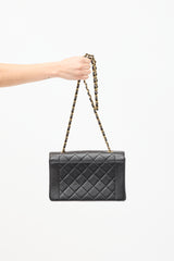 Chanel 1990s Black Leather Medium Diana Flap Bag