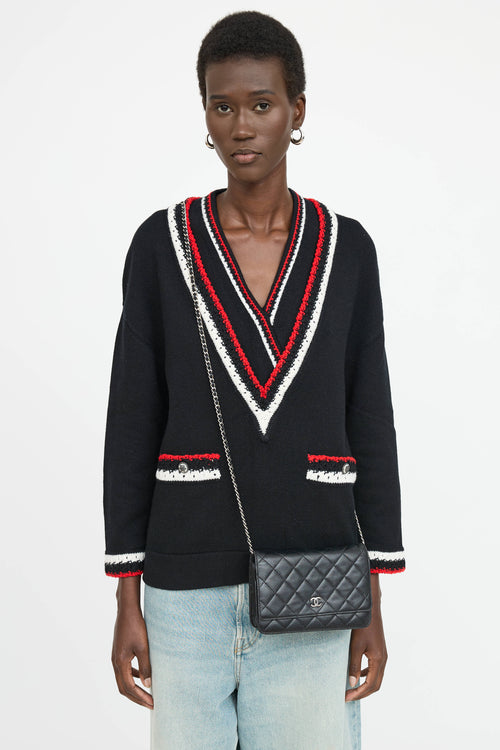 Chanel 2009 Leather Quilted Wallet on Chain