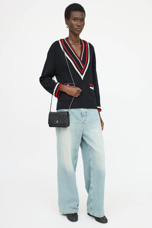 Chanel 2009 Leather Quilted Wallet on Chain