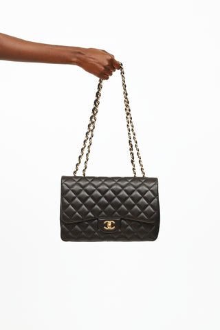 Chanel 2011 Black Single Flap Jumbo Shoulder Bag