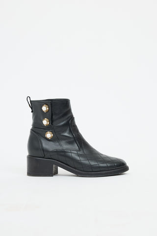 Chanel Quilted Lambskin Pearl Boot