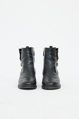 Chanel Quilted Lambskin Pearl Boot