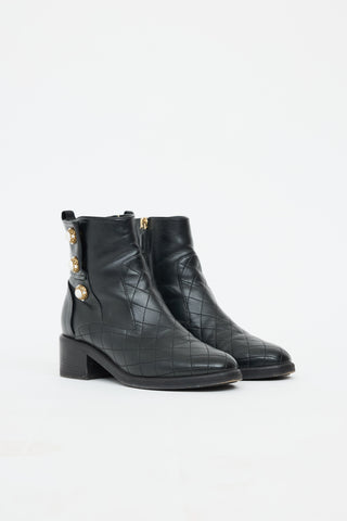 Chanel Quilted Lambskin Pearl Boot