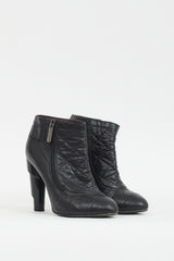 Chanel Pre-Fall 2008 Black Quilted Leather Pouch Boot