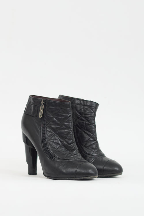 Chanel Pre-Fall 2008 Black Quilted Leather Pouch Boot