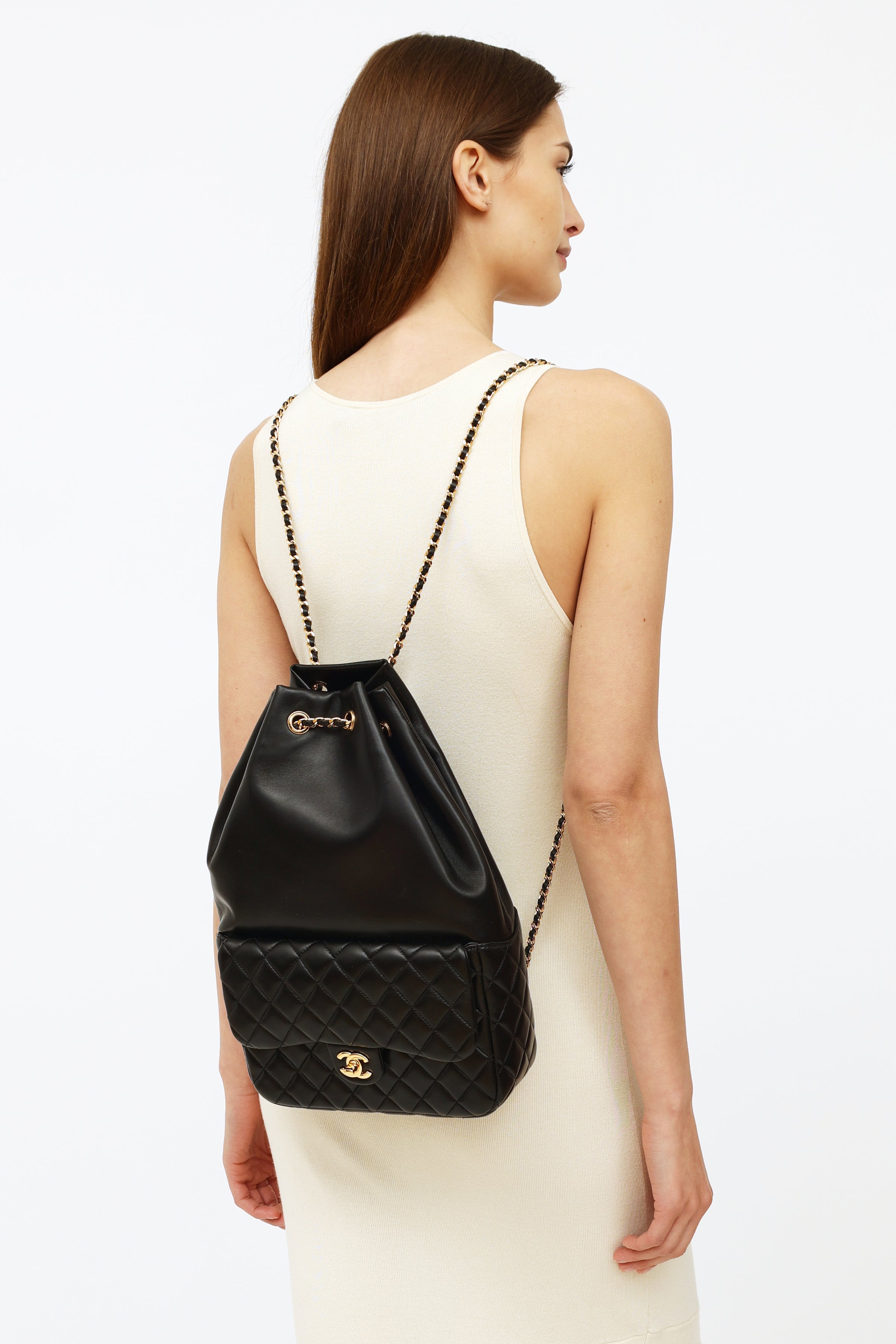 chanel leather backpack 2016 Chanel // 2016/17 Black Leather Seoul Backpack – VSP Consignment