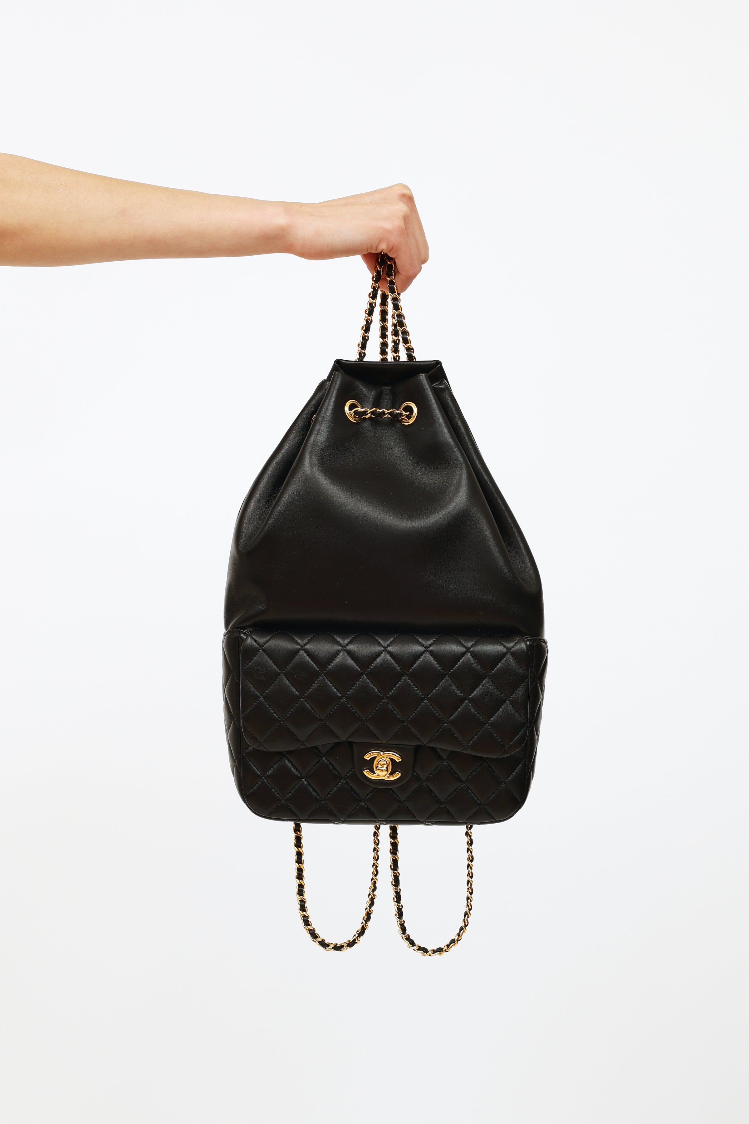 chanel mini backpack 2016 Chanel // 2016/17 Black Leather Seoul Backpack – VSP Consignment