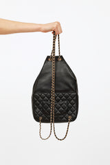 Chanel 2016/17 Black Leather Seoul Backpack