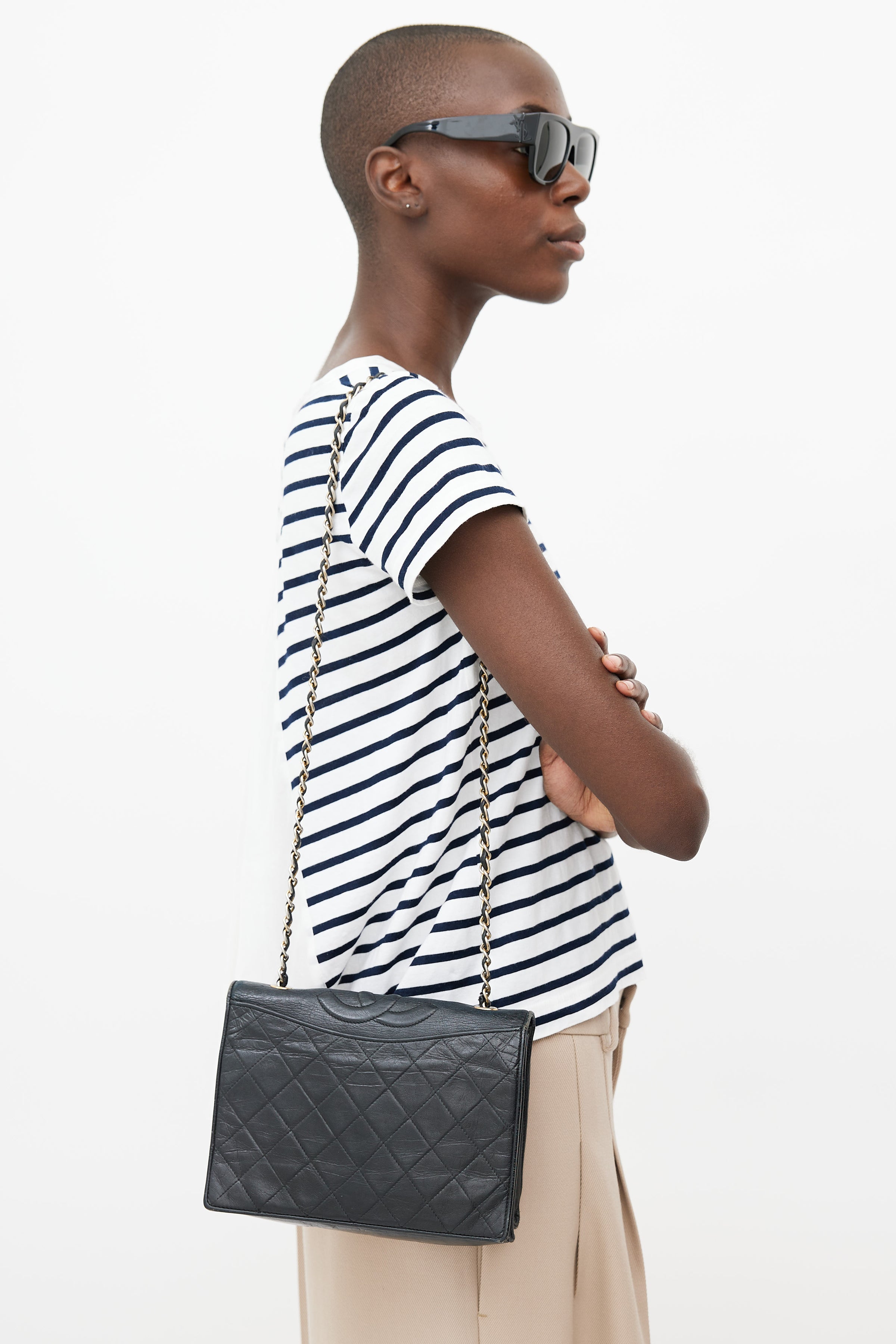 Chanel // 1989 Black Quilted Matelasse Shoulder Bag – VSP Consignment