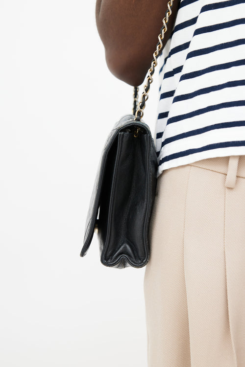 Chanel 1993 Black Quilted Matelasse Shoulder Bag
