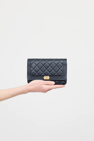 Chanel2015 Leather Quilted Wallet on Chain