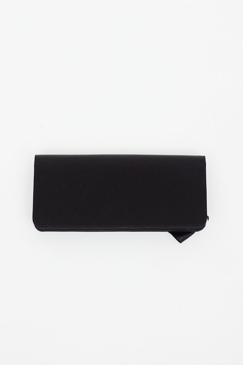 Chanel Black Satin Bow Wallet