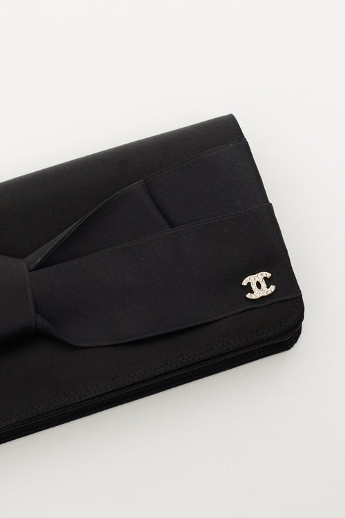 Chanel Black Satin Bow Wallet