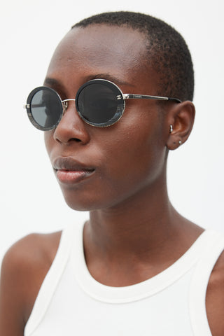 Chanel Black & Silver 4182 Circular Sunglasses